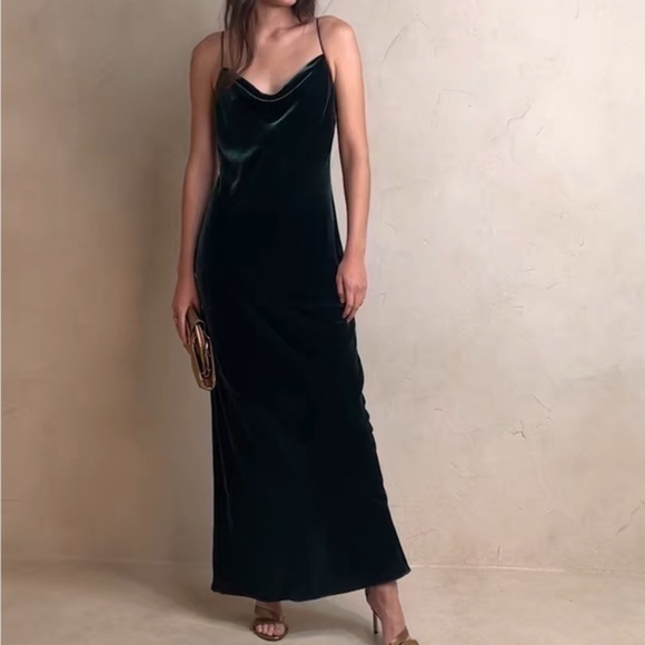 [NWT] Banana Republic Rita Velvet Maxi Dress (Small Tall) - Picture 2 of 5